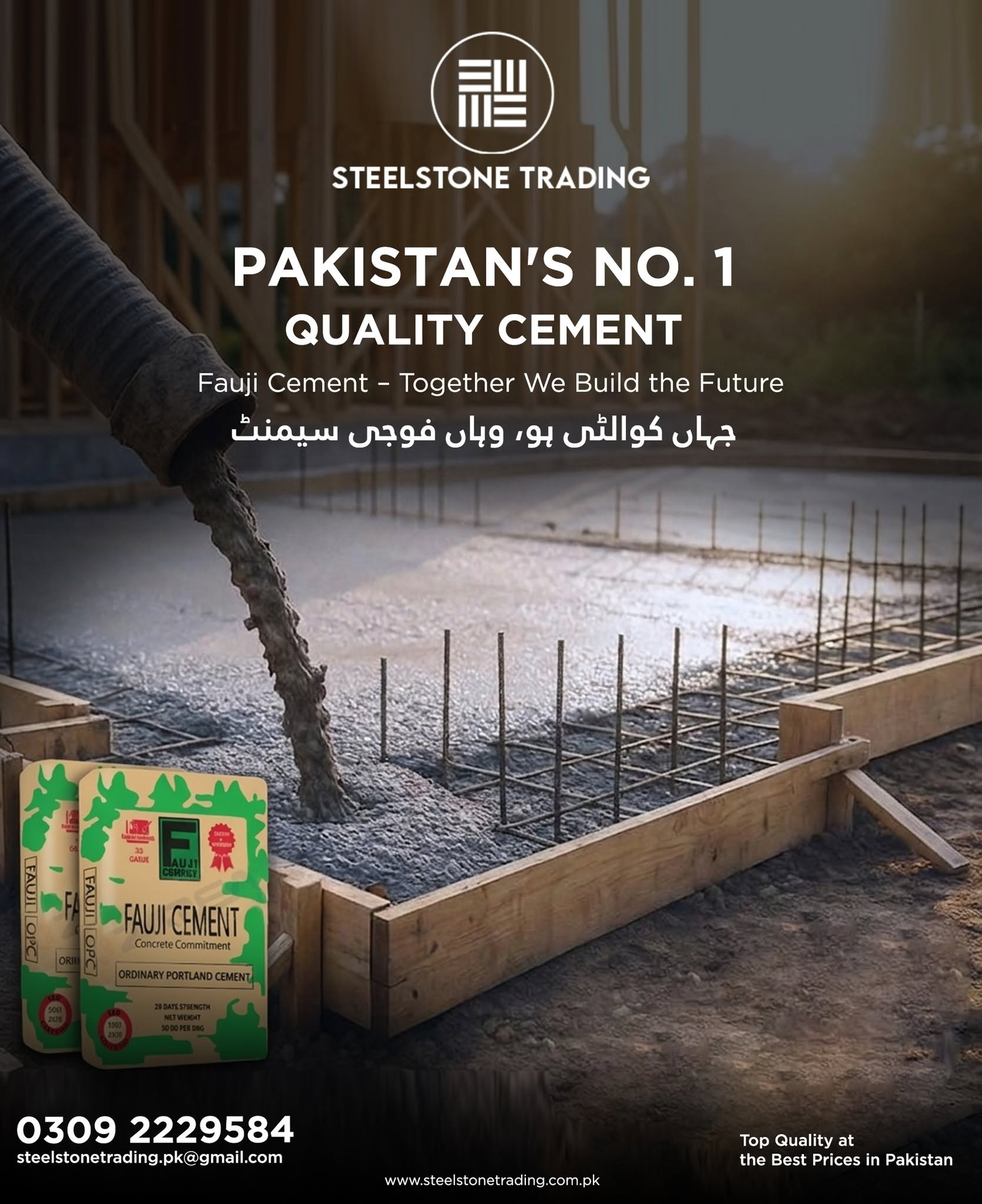 Ordinary Portland Cement bag supplied by Steelstone Trading.